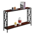 thumbnail image 2 of Pemberly Row Contemporary Black Metal Frame Console Table in Cherry Wood Finish, 2 of 4