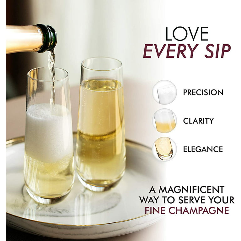 ELIXIR GLASSWARE Champagne Flutes, Edge Champagne Glass Set of 4 - Modern &  Elegant for Women, Men, …See more ELIXIR GLASSWARE Champagne Flutes, Edge