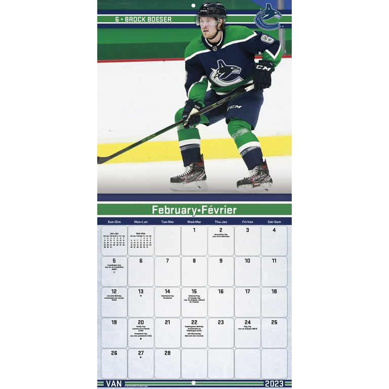 Trends International Inc. 2023-24 Wall Calendar 12x12 NHL Vancouver  Canucks Bilingual English/French