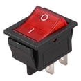 thumbnail image 1 of Red Light Illuminated 4 Pin Dpst On/off Snap In Rocker Switch 16a 20a 250v Ac, 1 of 5