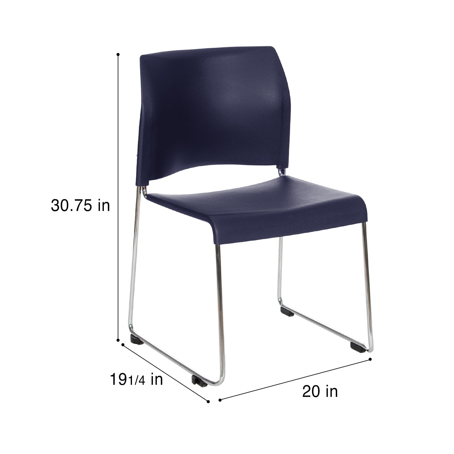 Hampden Furnishings Jody Collection Plastic Stack Chair, Blue, Pack of 2