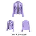 thumbnail image 3 of Women's PU Leather Motorcycle Jacket Slim Fit Coat Short Biker Jacket, 3 of 4