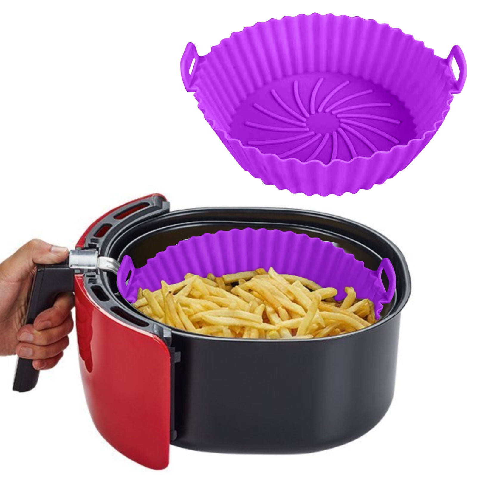 Round Air Fryer Accessories Silicone Tray Mat Grill Pizza Oven Baking Trays  Pan Mats Chicken Basket Mat AirFryer Silicone Pots