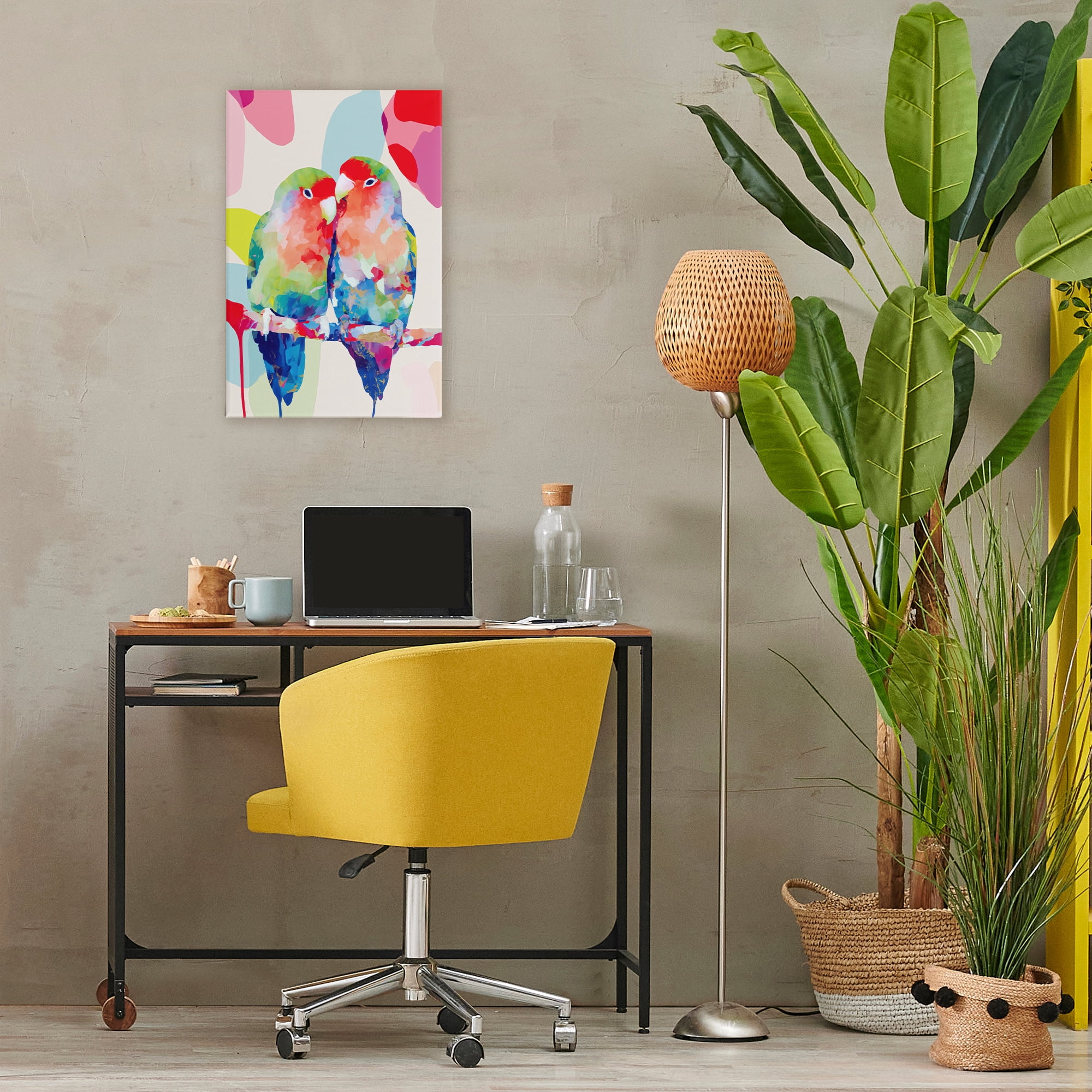 Stupell Industries Lovebirds on a Branch Canvas Wall Art, design by Chromatic Storm Studio