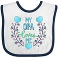 thumbnail image 3 of Inktastic My Opa Loves Me with Flowers and Hearts Boys or Girls Baby Bib, 3 of 4