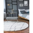 thumbnail image 4 of Unique Loom Soft Touch Shag Collection Area Rug - Dora (8' Round Ivory/Gray), 4 of 7