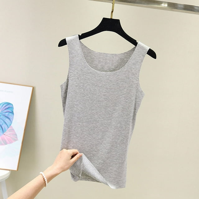 LSLJS Women Tank Summer Solid Color Round-Neck Sleeveless Casual Tunic Tops Blouse, Womens Tank Tops