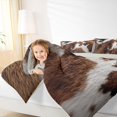 thumbnail image 4 of Homewish Retro Rustic Cowhide Bedding Comforter Set,Western Cowboy Twin Comforter Sets,Brown Cattle Hide Bedding Set For Men Women,Luxury Bedroom Decor Reversible,2-Piece, 4 of 8