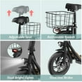 thumbnail image 3 of Foldable Electric Scooter for Adults, with Adjustable Seat, 500W Brushless Motor, 20MPH & 30 Miles Range, 12" Pneumatic Tire E-Mopeds with LCD Display & Carry Basket, 265lbs Max Load, Black, 3 of 8