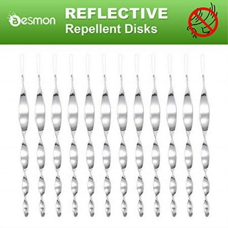 besmon woodpecker bird scare devicesreflective scare rods control device to keep birds away from patio poolchristmas reflective strip hanging home as decoration(12 pack)