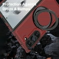 thumbnail image 3 of Allytechgroup for Samsung Galaxy Z Fold 5 Case with Kickstand, Support Wireless Charging Protection Against Drops & Bumper Reliable Lens & Screen Protection Shockproof Magnetic Back Cover, Red, 3 of 6