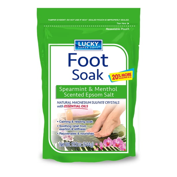 Lucky Super Soft Epsom Salt. Natural Full Body and Foot Soak. Spearmint