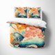 thumbnail image 5 of Escala de pescado de colores funda de edredón japonés juego de cama, funda nórdica de algodón, 5 of 5
