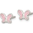 thumbnail image 3 of Sterling Silver Pink Butterfly Post Earrings (5.52 X 7.47) Made In Thailand qe16627, 3 of 6