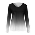 thumbnail image 4 of Zpanxa Women Long Sleeves Shirts V-Neck Loose Fit Fall Tunic Top Women Fall Tops Gray M, 4 of 5