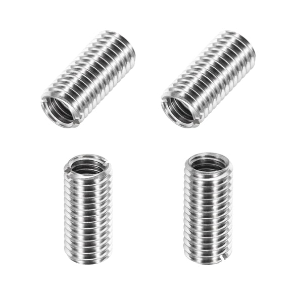 Uxcell 4Pcs 316 Stainless Steel Thread Reducing Nuts, M10x1.5 Male to M8x1.25 Female 20mm Long Metric Repairing Insert Nut Screw Threaded Adapters Sleeve Reducer Conversion Fastener