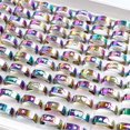 thumbnail image 1 of Anillos de acero inoxidable para hombres y mujeres, joyería de moda, estilo mixto, rayas huecas, Punk, pinchos, regalo de fiesta, venta al por mayor, 10, 20 piezas por lote, 1 of 4