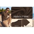 thumbnail image 6 of RICHCOIN Short Sleeve Top for Men Athletic Workout Summer Top Brown Casual Ribbed Round Neck Tee Shirt M, 6 of 7