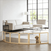 6-Panel Folding Dog, Wooden Pet Gate