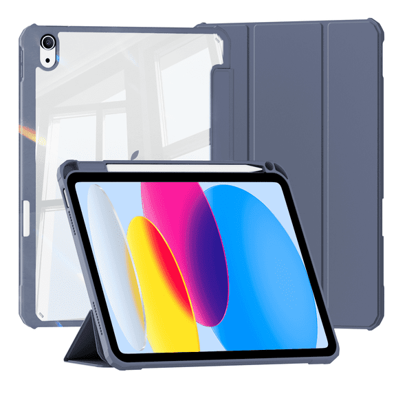 ZKTUYU for iPad (A16) 11th Generation Case 11 Inch 2025, for iPad 10th Generation Case 10.9 Inch 2022 with Pencil Holder, Trifold Stand Protective Cover, Auto Wake/Sleep, Purple