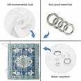 thumbnail image 3 of Polyester Fabric Blue Boho Shower Curtain, Farmhouse Bohemian Medallion Oriental Flower Waterproof Bathtub Curtain Bathroom Decor Set with Hooks 54 x 78 Inches, 3 of 6