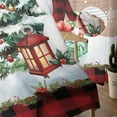 thumbnail image 5 of Red Plaid Christmas Semi Sheer Curtains 72 Inch Length 2 Panels Set,Snowman Xmas Tree Snowflake Gifts Wooden Sheer Kitchen Curtain Voile Window Curtain for Living Room Bedroom Rod Pocket Drapes, 5 of 7