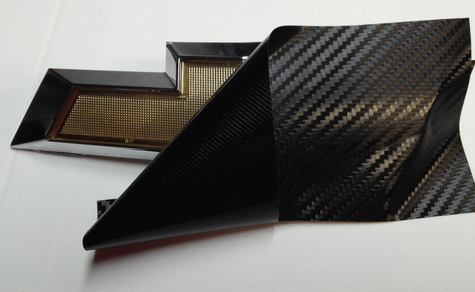 Decal-Overla U-Cut for Chevy Bowtie Emblems Carbon Fiber Colors Vinyl Sheets 2