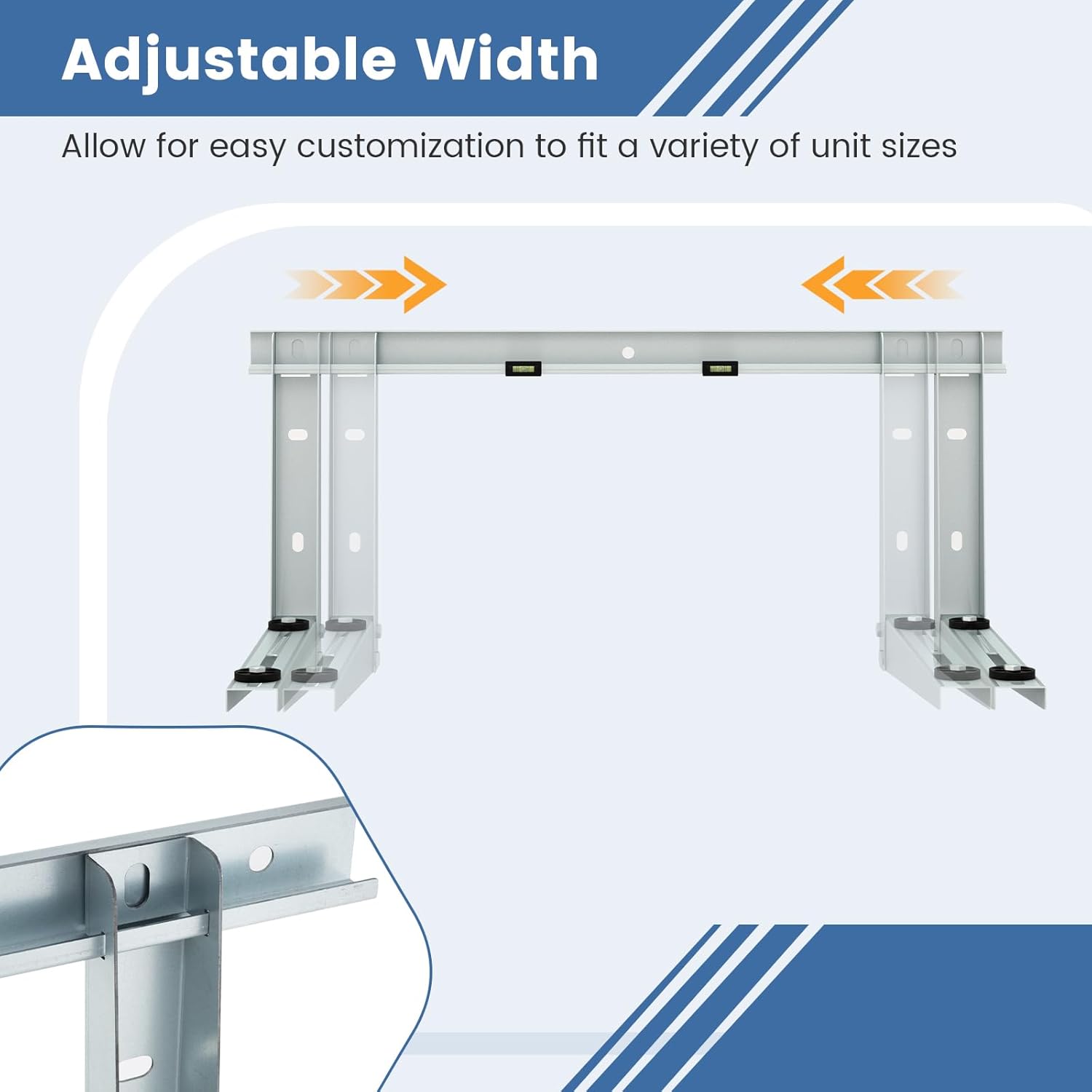 ARLIME Mini Split Wall Mounting Bracket for 6000-12000 BTU Universal Ductless Air Conditioners AC and Heat Pump Systems, Heavy-Duty Outdoor Minisplit Bracket with Crossbar