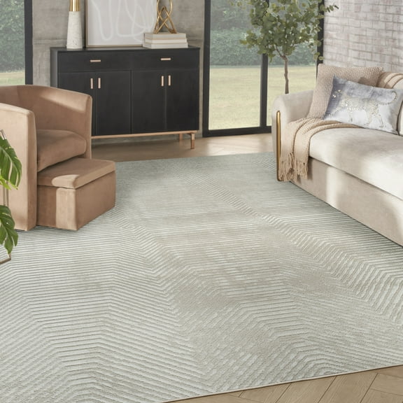 Nourison Dekor 7'10" x 9'10" Ivory Beige Modern Indoor Rug