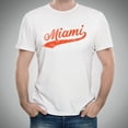 thumbnail image 5 of UGP Campus Apparel Miami City Baseball Script Basic Cotton T-Shirt - 3X-Large - White, 5 of 6