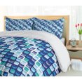 thumbnail image 5 of Ambesonne Retro Duvet Cover Set, Vintage Mosaics Squares, 2-Calking, Pale Blue Dark Blue, 5 of 7