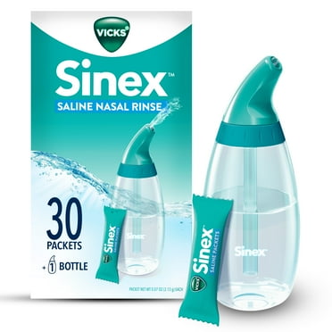 Vicks Sinex Saline Nasal Rinse   Packets, Nasal Decongestant for Sinus Relief, 30 Count
