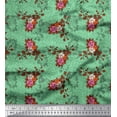 thumbnail image 1 of Soimoi Velvet Fabric Leaves & Rose Floral Print Fabric by The Yard 58 Inch Wide, 1 of 1