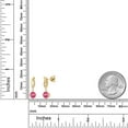 thumbnail image 6 of Gem Stone King 3.05 Ct Round Pink Mystic Topaz G/H Lab Grown Diamond 14K Yellow Gold Earrings, 6 of 6