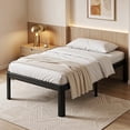 thumbnail image 3 of Apextella 14 in Twin XL Metal Platform Bed Frame, Round Corners, No Box Spring Needed, Underbed Storage, Black, 3 of 8
