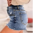 thumbnail image 4 of Fjuchai Women's Denim Shorts Jean Short Mid Rise Casual Summer Stretchy Denim Shorts S-XL, 4 of 8