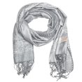 thumbnail image 3 of Falari Women's Large Double Layered Pashmina Shawl Wrap Border Pattern Scarf Silver Grey, 3 of 4