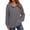 Gray #1, variant on Womens Waffle Knit Loose Sweatshirts Snap Henley Long Sleeve Pullover Tops Green S