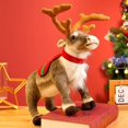 thumbnail image 2 of Juguete de peluche de Reno de simulación, muñeco de ciervo de Navidad, alce de Navidad, decoración de Feliz Navidad, regalo de fiesta de año nuevo para niños, 2 of 4
