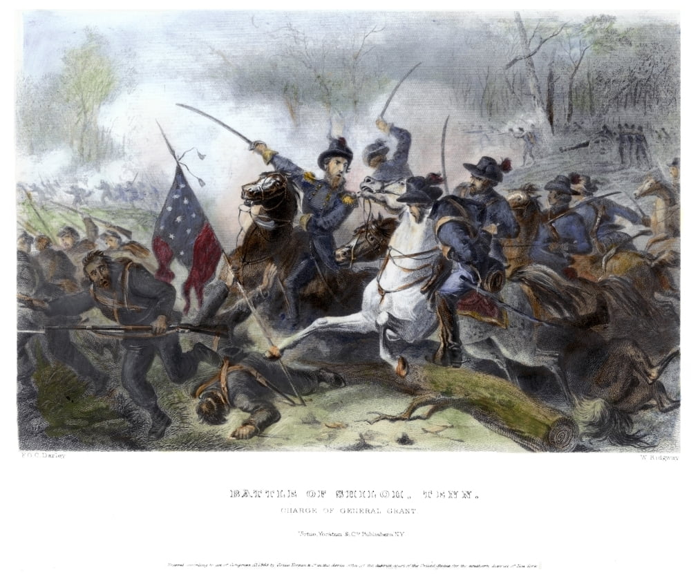 Battle Of Shiloh 1862 Ngeneral Ulysses S Grant Leading Union Forces At