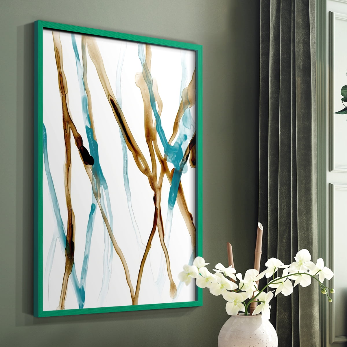 Runnel XVII in Green Solid Wood 8 x 10 Framed Print