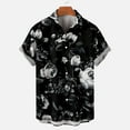 thumbnail image 2 of Rggeeun Men's Shirts Male Floral Lapel Short Sleeve Shirts Patchwork Button Down Holiday Beach Shirts Vacation Casual Clothes Leisure Tops, 2 of 3