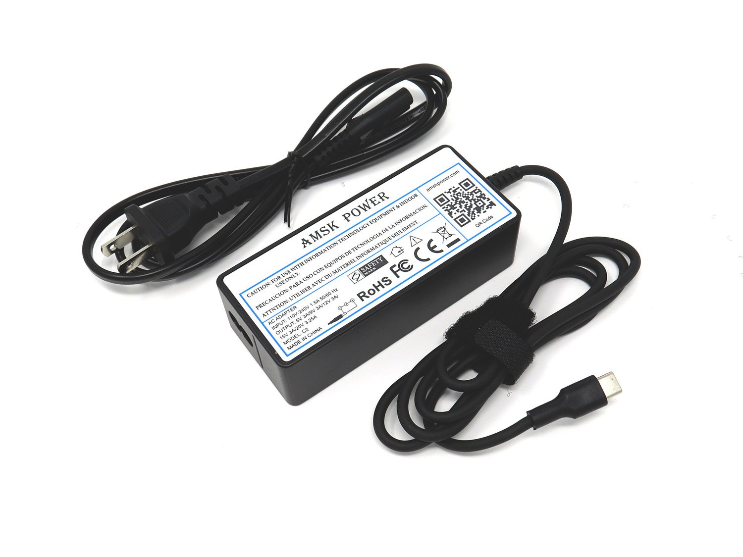 AMSK POWER Ac Adapter USB-C 65W for AsusPro B9440 B9440U B9440UA Power Supply Cord - image 1 of 1
