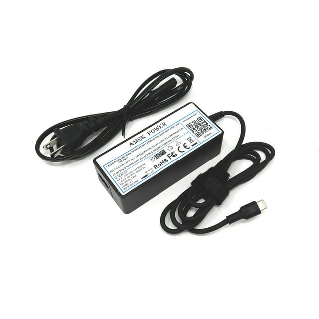 AMSK POWER Ac Adapter USB-C Charger 65W for Asus Q325 Q325U Q325UA Power Supply