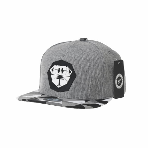 WITHMOONS Snapback Hat Lion Paper Fold Patch Geometry Pattern Flat Brim Cotton Baseball Cap TR2938 (Grey)