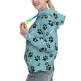 thumbnail image 2 of Fotbe Cute Dog Footprints Pattern Womens Long Sleeve Hoodie, Pullover Hooded Sweatshirt, Kangaroo Pocket Hoodie with Eye-catching Drawstrings-Large, 2 of 7
