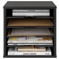 thumbnail image 3 of Ballucci 5-Tier Paper Organizer, File Holder, Mail Sorter, Wood Letter Tray, Black, 3 of 9