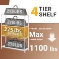 thumbnail image 6 of Ktaxon 4-Tier Metal Shelving Unit, Adjustable Shelf Organizer for Garage Kitchen, Storage Rack Capacity for 1100 lbs, 36"W x 14"D x 55"H, White, 6 of 18