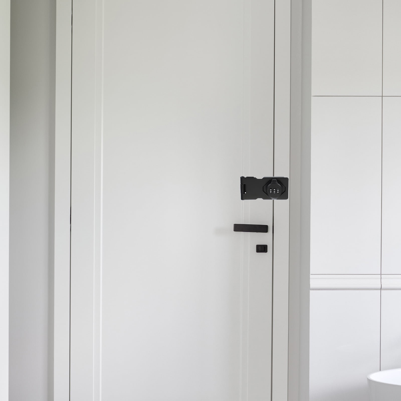 Uxcell Cabinet Password Hasp Lock 3-Digit 180 Degree Barn Door Lock Security Combination Latch Lock for Drawers Cabinet White 4.5"