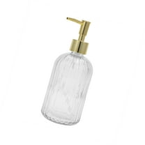 Vocoste 1 Pc Vertical Stripe Soap Dispenser 13.53 oz Clear Gold Tone